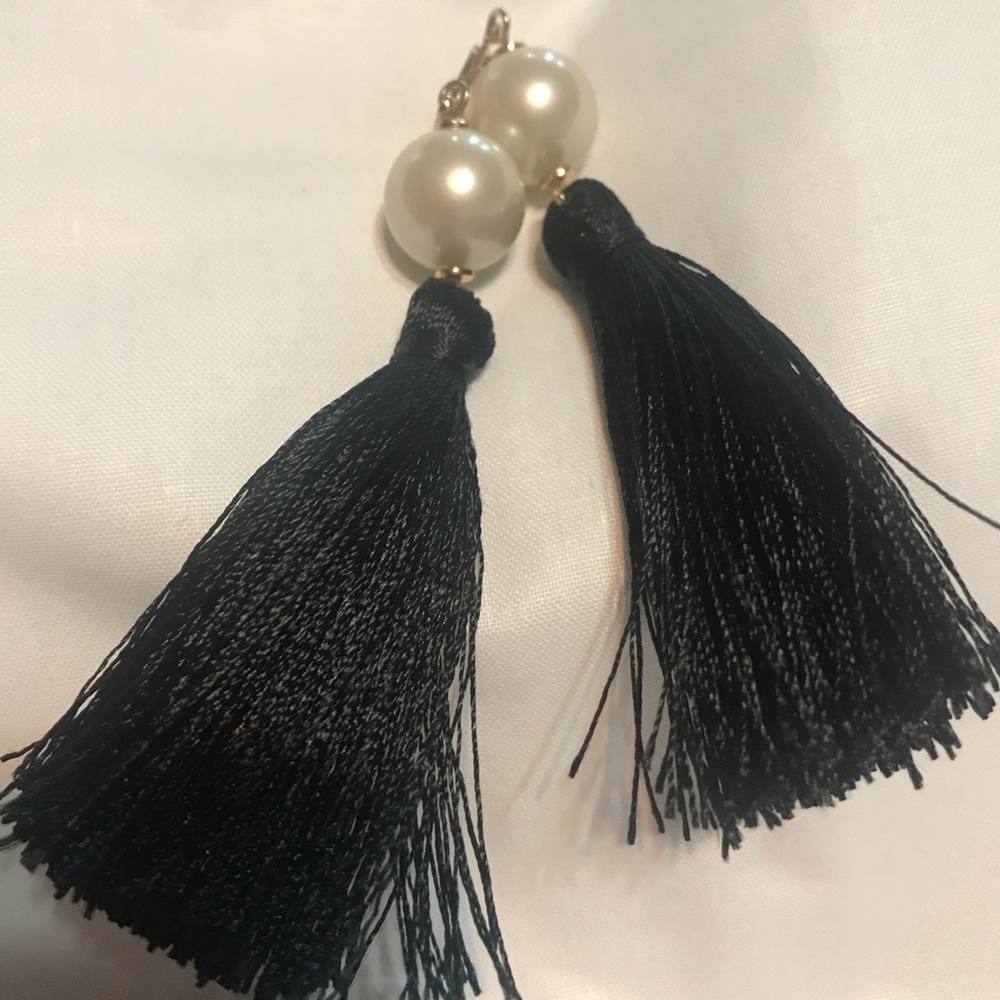 Kate Spade pearl and tassel earrings